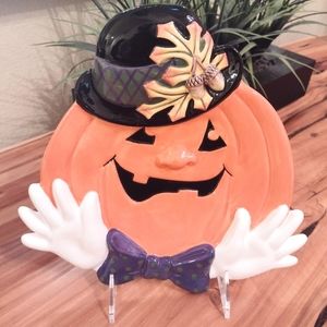 RARE Fitz & Floyd Jack-o'-Lantern Plate Decor